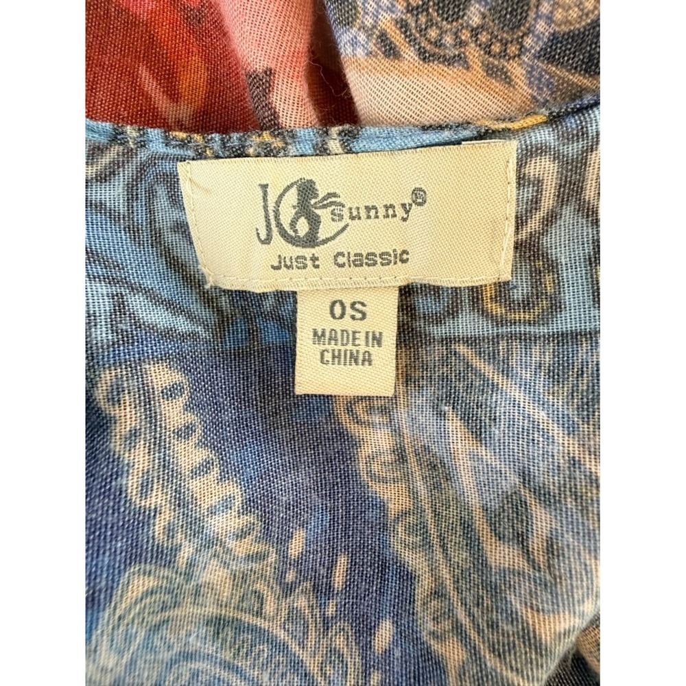 J&C Sunny Boho Floral Paisley Kimono Cardigan One Size Sheer festival‎ beach - Picture 5 of 7